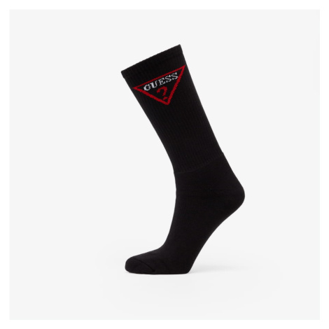 GUESS Triangle Logo Crew Socks black / red