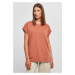 Women's terracotta T-shirt with extended shoulder