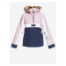 Blue-Pink Girly Patterned Anorak with Hood and Fur Roxy Shelt - Unisex