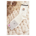 Patterned socks for women with teddy bear, white