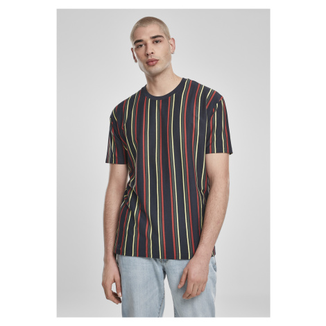 Printed Oversized Retro Striped Midnight Blonde/Tan T-Shirt Urban Classics