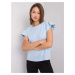 RUE PARIS Light blue cotton blouse