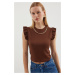 Bigdart 0430 Knitted Blouse - Brown