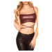 Sexy KouCla Wetlook Crop Top black Einheitsgroesse