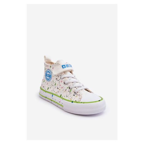 Children's Patterned Big Star Sneakers White