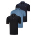 TRIPLE SET T8586 DEWBERRY MEN'S T-SHIRT-BLACK-NAVY-INDIGO