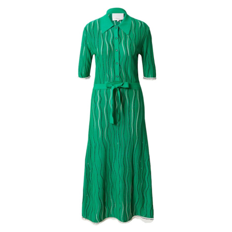 3.1 Phillip Lim Pletené šaty  zelená / čierna / biela
