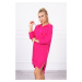 Hooded dress with a long back fuchsia