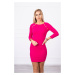 Dress with decorative buttons in fuchsia color