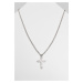 Necklace with diamond cross - silver color