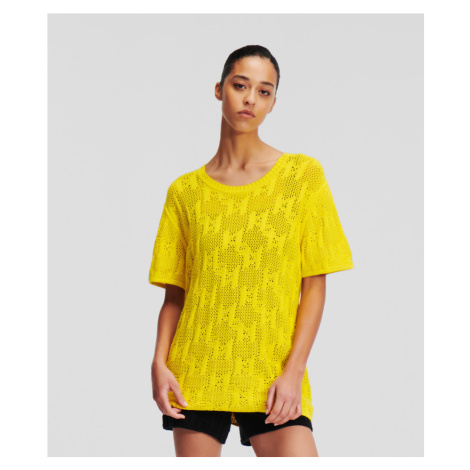 Sveter Karl Lagerfeld Monogram Knit T-Shirt Blazing Yellow