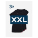 Triplepack čiernych dámskych tričiek ALTA - XXL