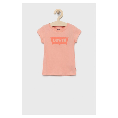 Detské bavlnené tričko Levi's ružová farba, Levi´s