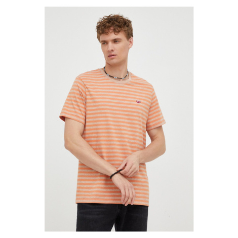 Bavlnené tričko Levi's oranžová farba, vzorované Levi´s