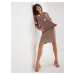 Brown casual set with oversized sweatshirt and dress