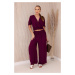 Women's set blouse + trousers - burgundy