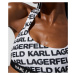 Plavky Karl Lagerfeld Bandeau W/ Logo Elastic Diagonal Aop White