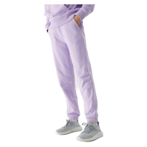 4F JUNIOR-TROUSERS-JAW23TTROF426-52S-LIGHT VIOLET Fialová