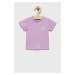 Detské bavlnené tričko adidas Originals fialová farba,