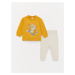 LC Waikiki Crew Neck Long Sleeve Printed Baby Boy Sweatshirt and Tracksuit Bottom 2-Piece Set