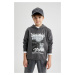 DEFACTO Boy&#39;s Hooded Printed Thick Sweatshirt