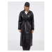 Čierny dámsky koženkový kabát ONLY Sofia