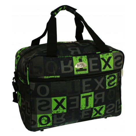 Zelená cestovná taška cez rameno "Alphabet" - veľ.