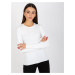 White plain sweater with a round neckline