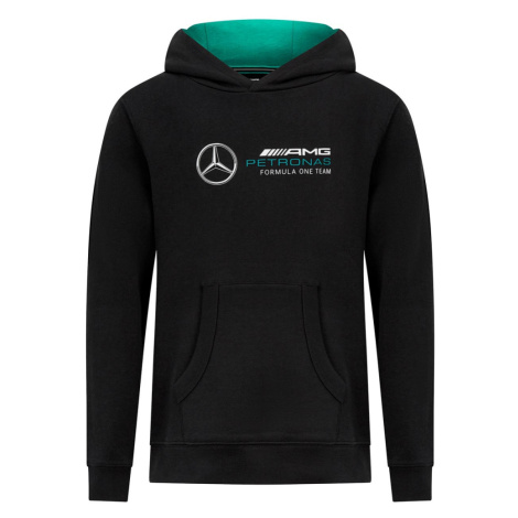 Mercedes AMG Petronas detská mikina s kapucňou Logo black F1 Team 2023