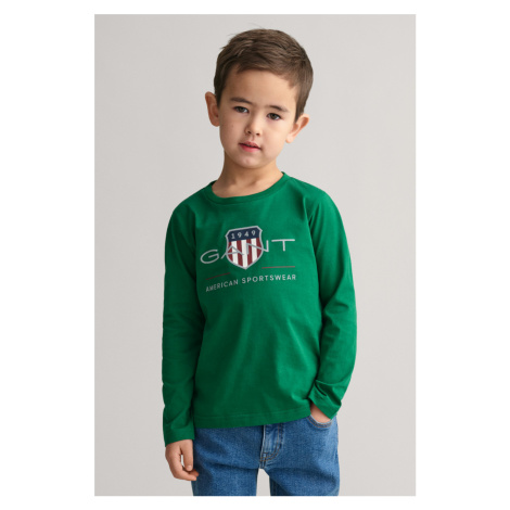 TRIČKO GANT ARCHIVE SHIELD LS T-SHIRT WILD GREEN