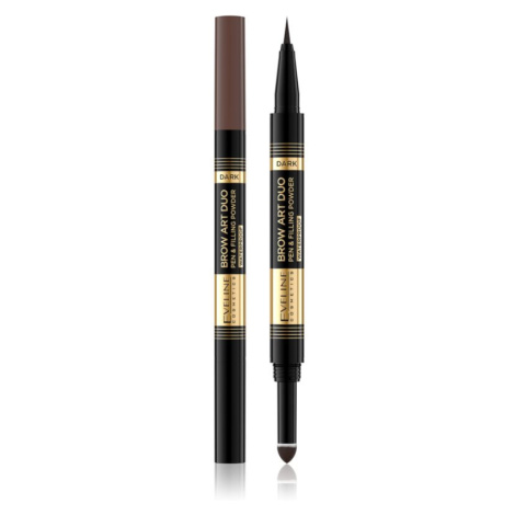 Eveline Cosmetics Brow Art Duo obojstranná ceruzka na obočie odtieň Dark