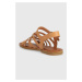 Kožené sandále Toms Sephina dámske, hnedá farba, 10019752