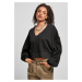 Women's Organic Oversized Short Terry Cardigan Black