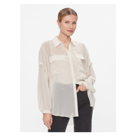 DKNY Košeľa P3KMGV44 Béžová Relaxed Fit