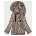 Krátka zimná bunda vo farbe cappuccino s kapucňou (5M3138-84)