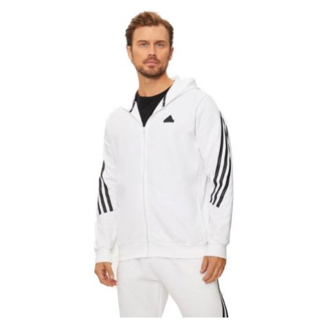 Pánska mikina so zipsom ADIDAS M FI 3S FZ-JJ4158-White