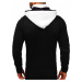 Čierny hrubý pánsky sveter/bunda so zapínaním na zips s kapucňou Bolf 2047