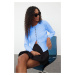 Trendyol Light Blue Basic Buttoned Knitted Cardigan