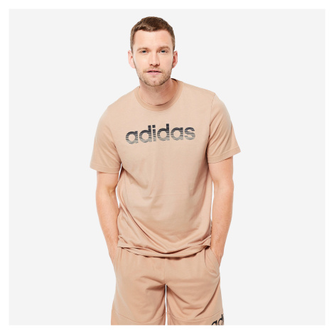 Pánske tričko na fitnes Soft Training béžové Adidas