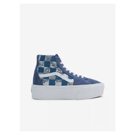 Modré dámske členkové tenisky so semišovými detailmi VANS SK8-Hi