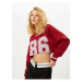 Koton Printed Crop Sweatshirt Long Sleeve Crew Neck Cotton