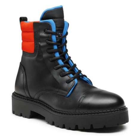 Tommy Jeans Outdoorová obuv Padded Lace Up Heritage Boot EM0EM01063 Čierna Tommy Hilfiger