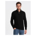 Čierny pánsky sveter s golierom Ombre Clothing