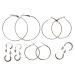 Basic hoop earrings 6-pack - silver color