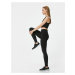 Koton High Waist Sports Leggings Slim Fit Stitch Detail