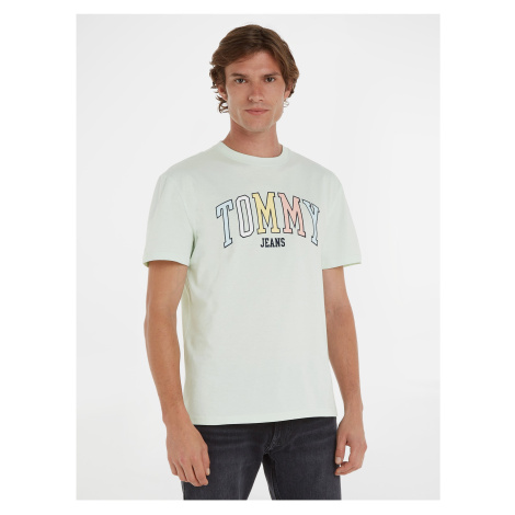 Menthol Mens T-Shirt Tommy Jeans College Pop Tommy Tee - Men Tommy Hilfiger