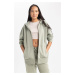 DEFACTO Oversize Fit Hooded Thick Fabric Cardigan