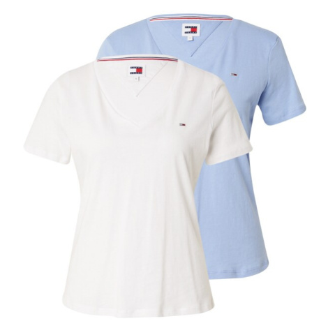 Tommy Jeans Tričko  námornícka modrá / svetlomodrá / červená / biela Tommy Hilfiger