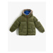 Koton Puffer Coat Hooded Faux Für Detailed