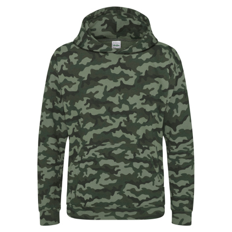 Just Hoods Detská mikina cez hlavu JH014J Green Camo